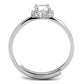3W795 - Rhodium Brass Ring with AAA Grade CZ  in Clear-2