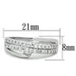 3W798 - Rhodium Brass Ring with AAA Grade CZ  in Clear-1