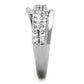 3W798 - Rhodium Brass Ring with AAA Grade CZ  in Clear-3