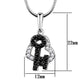 3W799 - Rhodium + Ruthenium Brass Chain Pendant with AAA Grade CZ  in Black Diamond-1