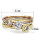 3W804 - Rhodium + Gold + Rose Gold Brass Ring with AAA Grade CZ  in Clear-1