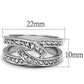 3W806 - Rhodium Brass Ring with AAA Grade CZ  in Clear-1