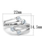 3W813 - Rhodium Brass Ring with AAA Grade CZ  in Clear-1