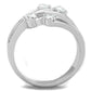 3W813 - Rhodium Brass Ring with AAA Grade CZ  in Clear-2