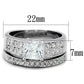 3W817 - Rhodium Brass Ring with AAA Grade CZ  in Clear-1
