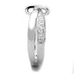 3W819 - Rhodium Brass Ring with AAA Grade CZ  in Clear-3