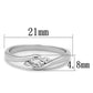 3W822 - Rhodium Brass Ring with AAA Grade CZ  in Clear-1