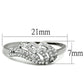 3W824 - Rhodium Brass Ring with AAA Grade CZ  in Clear-1