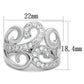3W827 - Rhodium Brass Ring with AAA Grade CZ  in Clear-1