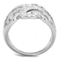 3W827 - Rhodium Brass Ring with AAA Grade CZ  in Clear-2