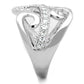 3W827 - Rhodium Brass Ring with AAA Grade CZ  in Clear-4