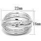 3W828 - Rhodium Brass Ring with AAA Grade CZ  in Clear-1