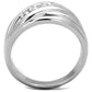3W830 - Rhodium Brass Ring with AAA Grade CZ  in Clear-2