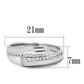 3W835 - Rhodium Brass Ring with AAA Grade CZ  in Clear-1