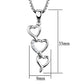 3W843 - Rhodium Brass Chain Pendant with AAA Grade CZ  in Clear-1
