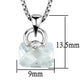 3W844 - Rhodium Brass Chain Pendant with AAA Grade CZ  in Clear-1
