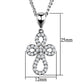 3W845 - Rhodium Brass Chain Pendant with AAA Grade CZ  in Clear-1