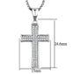 3W846 - Rhodium Brass Chain Pendant with AAA Grade CZ  in Clear-1