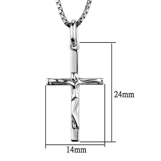 3W847 - Rhodium Brass Chain Pendant with No Stone-1