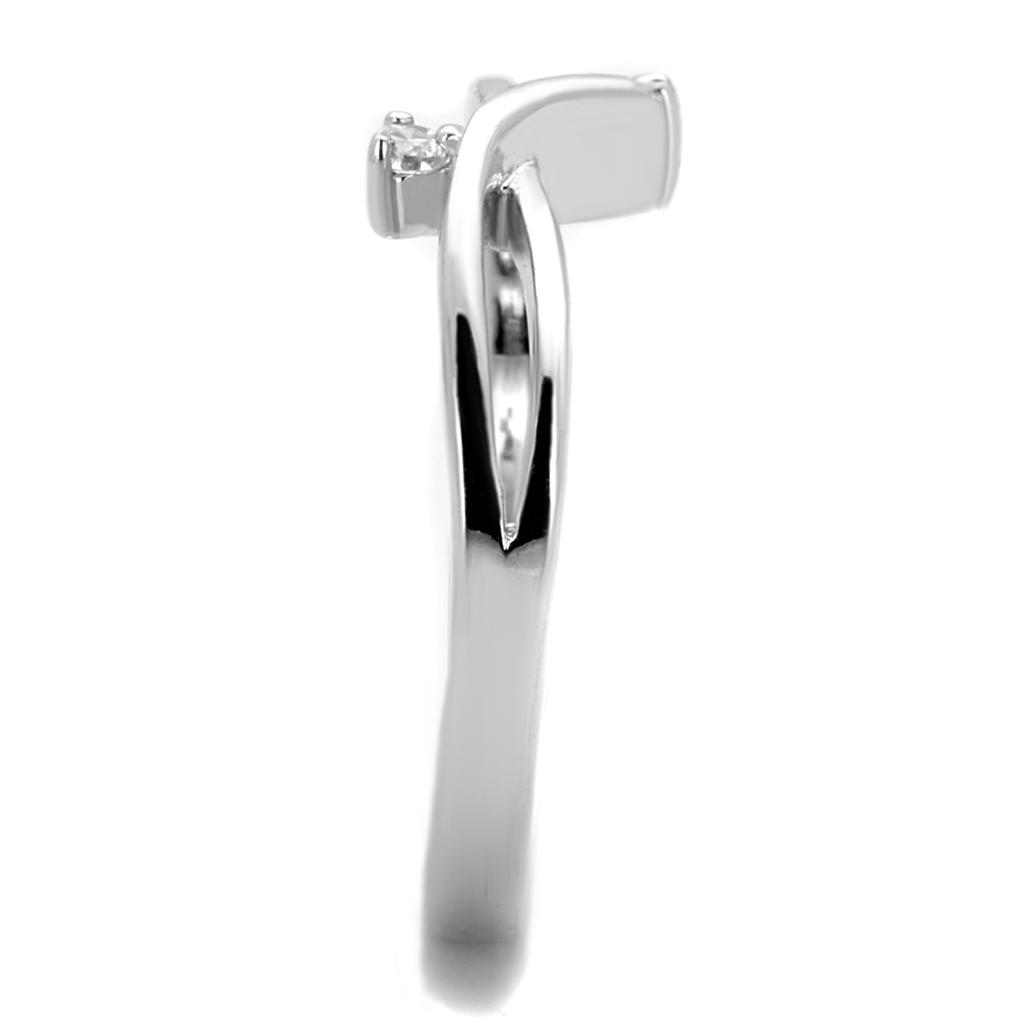 3W852 - Rhodium Brass Ring with AAA Grade CZ  in Champagne-3