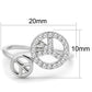 3W853 - Rhodium Brass Ring with AAA Grade CZ  in Clear-1