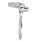 3W853 - Rhodium Brass Ring with AAA Grade CZ  in Clear-3