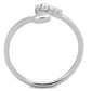 3W860 - Rhodium Brass Ring with AAA Grade CZ  in Clear-2