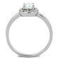 3W863 - Rhodium Brass Ring with AAA Grade CZ  in Clear-2
