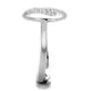 3W864 - Rhodium Brass Ring with AAA Grade CZ  in Clear-3