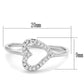 3W866 - Rhodium Brass Ring with AAA Grade CZ  in Clear-1