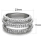 3W871 - Rhodium Brass Ring with AAA Grade CZ  in Clear-1