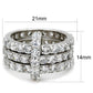3W875 - Rhodium Brass Ring with AAA Grade CZ  in Clear-1