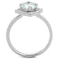 3W877 - Rhodium Brass Ring with AAA Grade CZ  in Clear-2