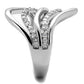 3W878 - Rhodium Brass Ring with AAA Grade CZ  in Clear-3