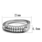 3W879 - Rhodium Brass Ring with AAA Grade CZ  in Clear-1