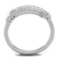 3W879 - Rhodium Brass Ring with AAA Grade CZ  in Clear-2