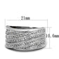 3W882 - Rhodium Brass Ring with AAA Grade CZ  in Clear-1