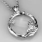 3W907 - Rhodium Brass Magnifier pendant with Top Grade Crystal  in Clear-2