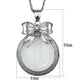 3W911 - Rhodium Brass Magnifier pendant with Synthetic Synthetic Glass in Clear-1