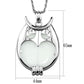 3W916 - Rhodium Brass Magnifier pendant with Top Grade Crystal  in Clear-1