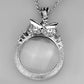 3W921 - Rhodium Brass Magnifier pendant with Top Grade Crystal  in Clear-2