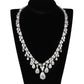 3W925 - Rhodium Brass Jewelry Sets with AAA Grade CZ  in Clear-3
