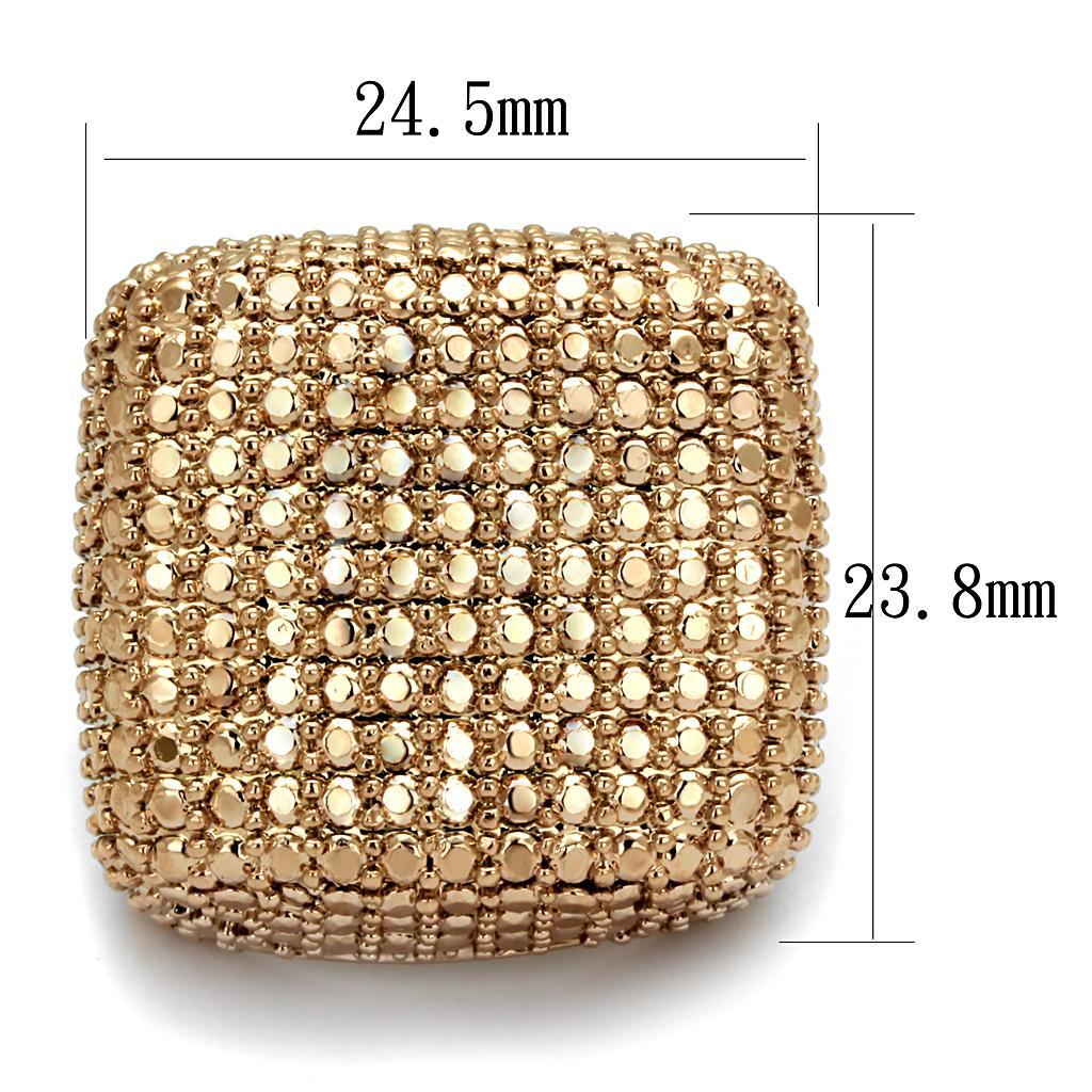 3W934 - IP Rose Gold(Ion Plating) Brass Ring with AAA Grade CZ  in Metallic Light Gold-1