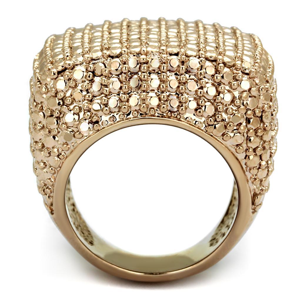 3W934 - IP Rose Gold(Ion Plating) Brass Ring with AAA Grade CZ  in Metallic Light Gold-2