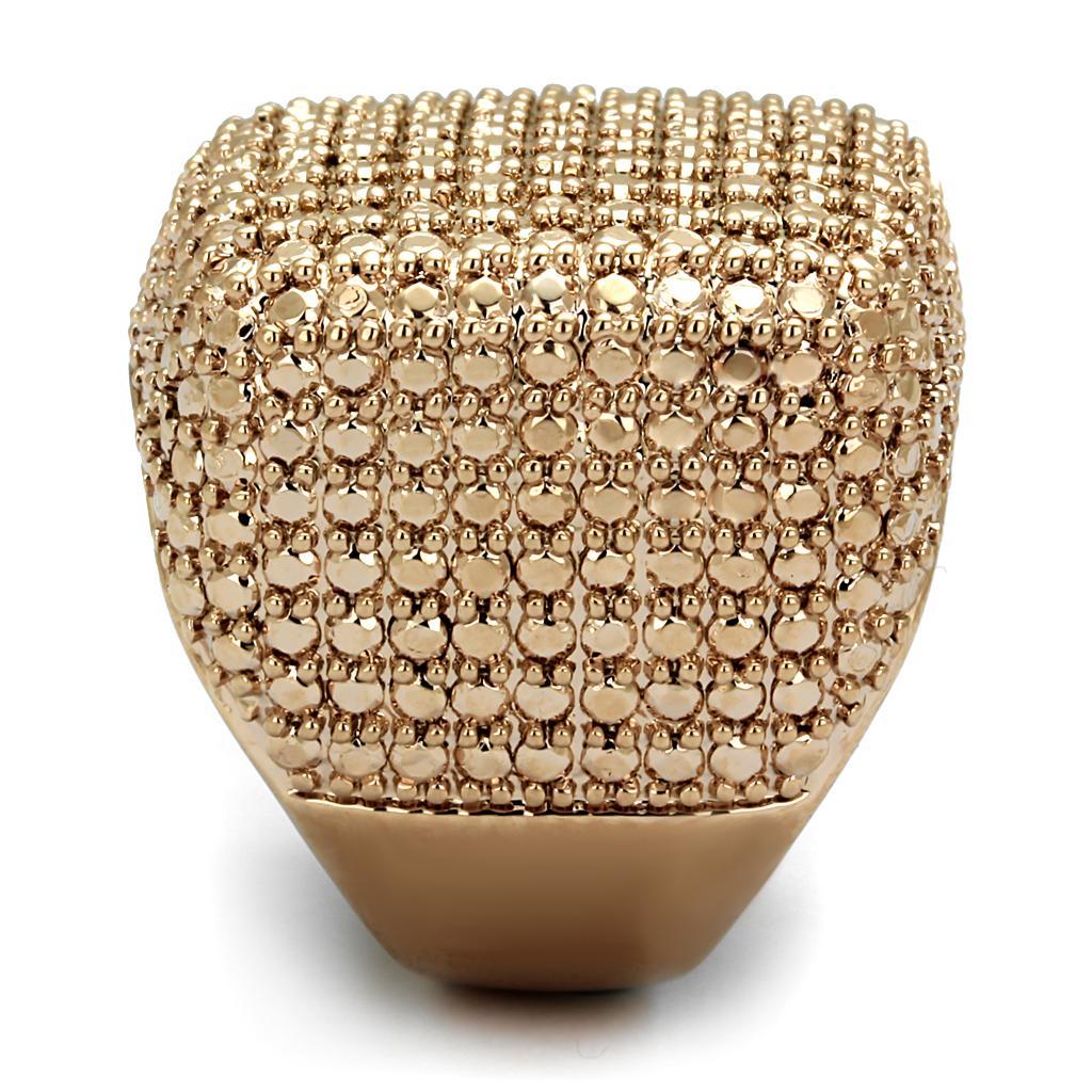 3W934 - IP Rose Gold(Ion Plating) Brass Ring with AAA Grade CZ  in Metallic Light Gold-3