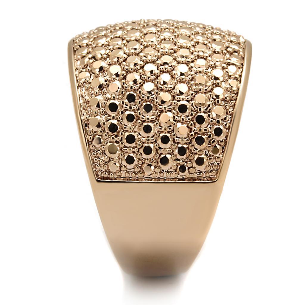 3W935 - IP Rose Gold(Ion Plating) Brass Ring with AAA Grade CZ  in Metallic Light Gold-3