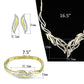 3W941 - Gold+Rhodium Brass Jewelry Sets with AAA Grade CZ  in Clear-4