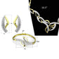 3W942 - Gold+Rhodium Brass Jewelry Sets with AAA Grade CZ  in Clear-4
