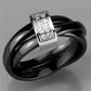 3W950 - High polished (no plating) Stainless Steel Ring with Ceramic  in Jet-4