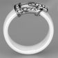 3W955 - High polished (no plating) Stainless Steel Ring with Ceramic  in White-2